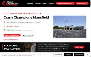 Crash Champions Collision Repair Mansfield website