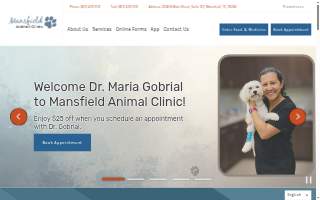 Mansfield Animal Clinic website