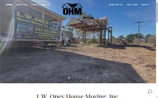 L.W. Oney House Moving & Leveling website