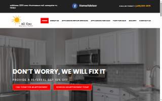 All Day Appliance Repair website