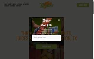 Thrive Juices website