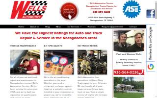 Wells Automotive Service website