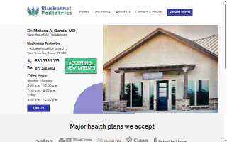 Bluebonnet Pediatrics | New Braunfels | Dr. Melissa A. Garcia website