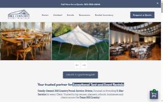Hill Country Event Rentals website