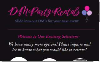 DM Party Rentals website