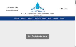Total Septic of Plano website