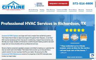 City Line Air Conditioning website