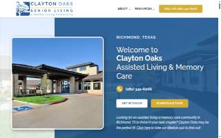 Clayton Oaks Assisted Living & Memory Care website