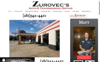 Zurovec's Auto & Transmission Repair website