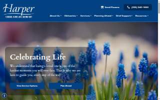 Harper Funeral Home website