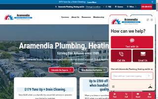 Aramendia Plumbing, Heating and Air website