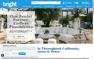 Bright Event Rentals website