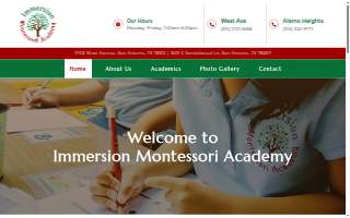 Immersion Montessori Academy website