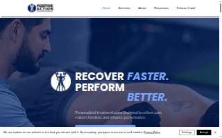 Positive Action Rehab & Performance website