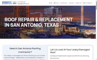 Priority Roofing of San Antonio website