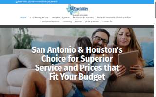 SA Specialties website