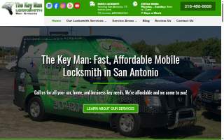 The Key Man Locksmith San Antonio website