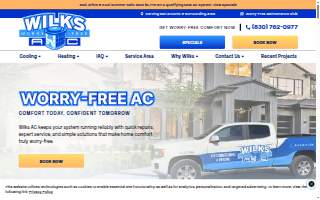 Wilks Air Conditioning & Heating website