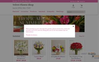 Velvet Flower Shop website