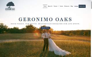 Geronimo Oaks - Weddings and Events website