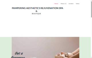 Pampering Aesthetics Rejuvenation Spa website