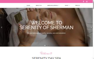 Serenity Day Spa website