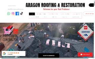 Aragon Roofing & Restoration website