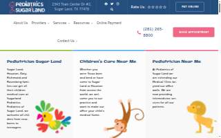Pediatrics of Sugar Land website