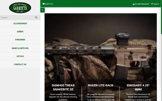 Garretts Sporting Goods website