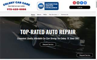 Colony Car Care website