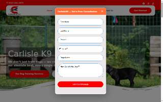 Carlisle K9 Dog Training website
