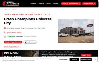 Crash Champions Collision Repair Universal City website