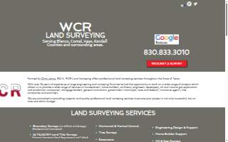 WCR Land Surveying website