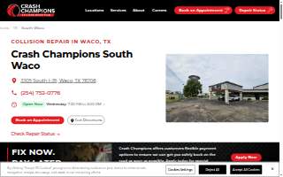 Crash Champions Collision Repair South Waco website
