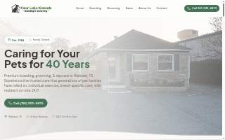 Clear Lake Kennels website