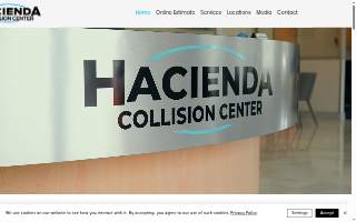 Hacienda Collision Center website