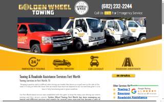 Golden Wheel Towing Fort Worth of White Settlement website