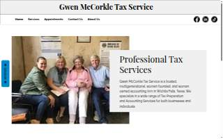 Gwen McCorkle Tax Service website
