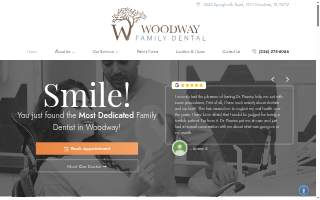 Woodway Family Dental website