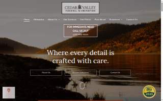 Cedar Valley Funeral & Cremation website