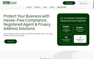 Main Street Business Services website