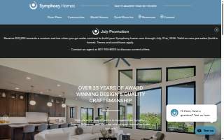 Symphony Homes of Centerville website