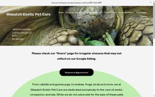 Wasatch Exotic Pet Care of Cottonwood Heights website