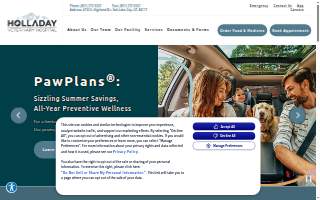 Holladay Veterinary Hospital website