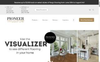 Pioneer Floor Coverings & Design of Hurricane website