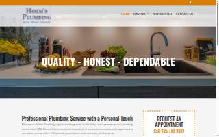 Holm's Plumbing website