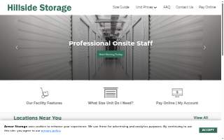 Hillside Storage website