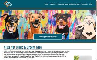 Vista Vet Clinic and Urgent Care website
