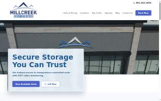 Millcreek Self Storage website