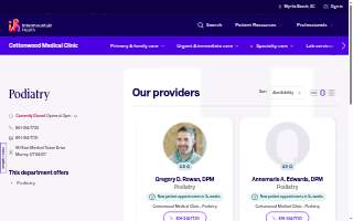 Cottonwood Medical Clinic Podiatry website